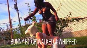 BUNNYBITCH : WALKED & WHIPPED butt crack OUTDOORS + FONDLED hairy body