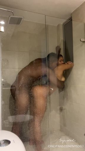 I Fuck with a Huge BBC in the Shower and End up with Cum in My Ass -amateur Couple- Nysdel