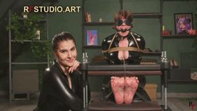 Volchenok - A Tickle Toy - Tickling in a Catsuit, Toe press, Ballgag and Nosehook (UHD 4K MP4)