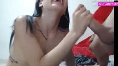 An Inked Teen Tranny Ass Is Fucked And Jizzed