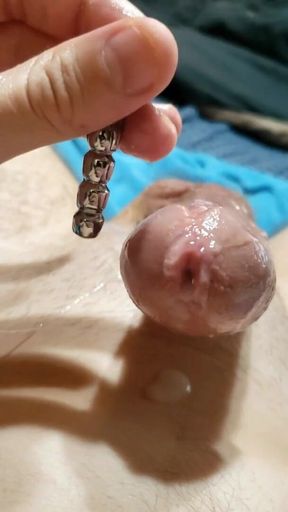 Cumshot Through Hollow Penis Plug