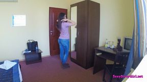 Blowjob, deepthroat, handjob and cumsot on tits - Dressing & Undressing sexy teen