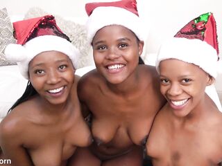 Afro Elves Willing For Christmas Eve and Santa's Cock