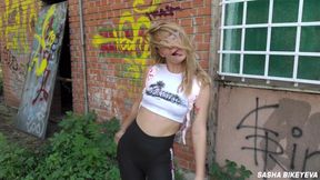 Eastern European teen slut gets a doggystyle reaming in public