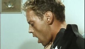 Hairy pussy ass fucking double dildo penetrated