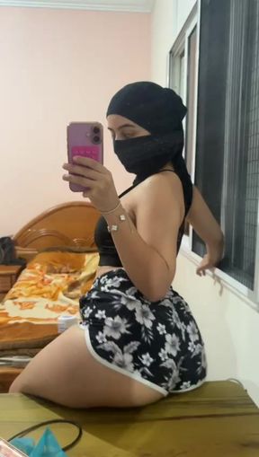 Horny Muslim Babe in Hijab Puts Her Ass in the Air &amp; Plays with Herself Like a Real Slut