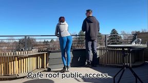 DICKFLASH ROOF ADVENTURE: a little redhead slut gives me a fast handjob and blowjob while her boyfriend waits Bigmax8inch