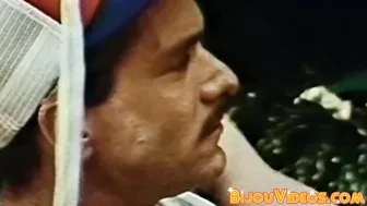 Vintage muscle men sixtynine and deepthroat outdoors