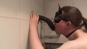 Amateur sissy dildo blowjob practice