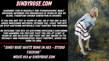 Sindy Rose White dong in the ass - studio fucking