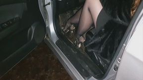 Aggressive Hard Revving Honda in Green Platform Heels WMV