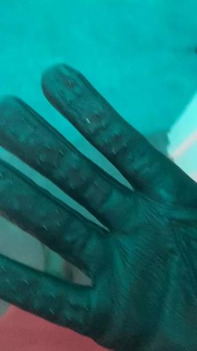 Spiked leather gloves