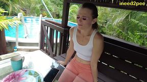 hooters waitress and customer both pee their pants omorashi