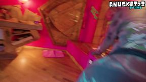 Maid taken from behind in the kitchen