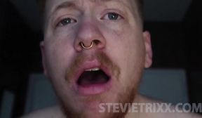 Ginger FTMs massive cock erupts as his twitching pussy drips his first orgasm load
