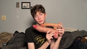Gooner man gapes crevice with humongous fake penises