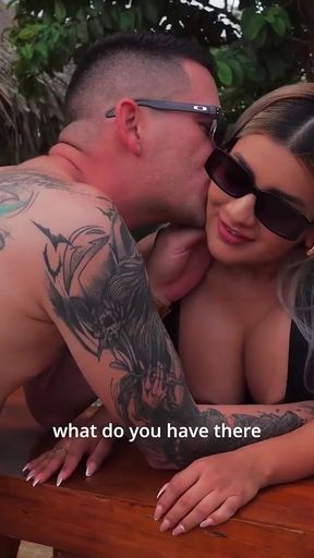 Husband cheats on his wife with a young Colombian blonde he met at the resort, outdoor sex! Naty Delgado   Clip 1