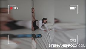 Backstage Ellie French Amateur In Pink Underwear With Stephane Prodx