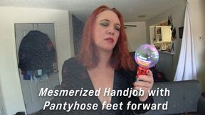 Eves Mesmerized Handjob with pantyhose feets forward 11