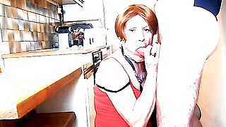 Mature CD getting fucked and swallowing cum