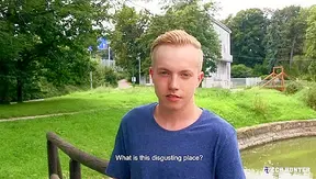Hairy-Balled Czech Twink Rides Cock Outdoors