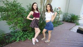 Step Daughters Aliya Brynn & Jackie Rogen Swap Step Daddys Cum After Taboo Threesome
