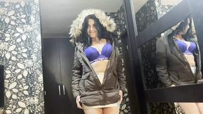 Milfycalla- a Lot of Cum on Brown Fur Hooded Puffer Jacket 172