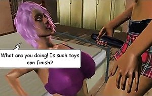 D tranny pinky rose strapon fucked by her sister