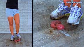 Goddess Amber - Busting the Cum From Your Balls In My Muddy Nike Air Max 2021 - 196 Split Cam - Trample Trampling Cock CBT Crush Crushing Shoejob Footjob Cumshot Dirty Trainer Trainers Shoe Foot Feet Fetish