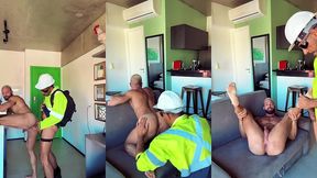 mestre da obra foi aliviar no cu do bombado da academia