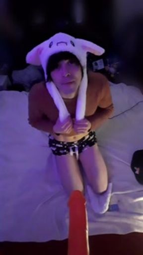 Bi-Curious Femboy Roommate Tries out cock ^-^