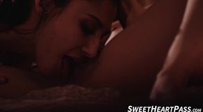 hot and erotic pussy licking on the bed by Lustful couple Gianna Dior and Shyla Jennings