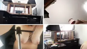 Sexy wife does housework naked. Brunette hairy pussy, big ass, big tits. Sexy mom massages herself on vibrator.