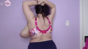 Floral Bra Boob Bouncing