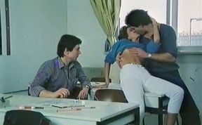 Vintage porn compilation with lustful teacher and three whores