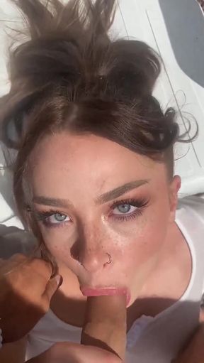 Amateur GF gives POV blowjob to her cute boyfriend