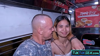 Tiny Thai teen girl picked up in Pattaya with a Tuk Tuk for sex