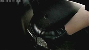 Marie is driving on German unlimited autobahn wearing black ankle boots - Part 5