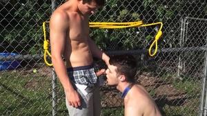ColbyKnox - Pup in collar kissing each other in the country