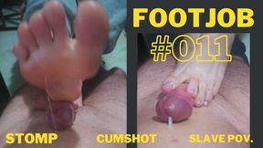 #011 Footjob in the office - Cumshot