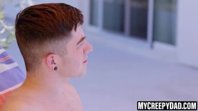 MyCreepyDad.com - Rubbing Ryan St Michael's huge cock after applying lotion