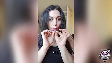 Teen Nicole N Fantasy small tits and playing wiyh her cock