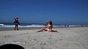 Sexy babes Rocky and Shayna on the beach