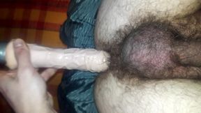 homemade amateur put big dildo in ass, self record