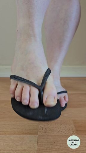 Captivating blonde takes off her shoes one toe at a time