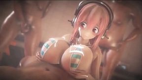 Super Sonico's Throat-Fucked by Taka84 in Mind-Blowing 3D Animation