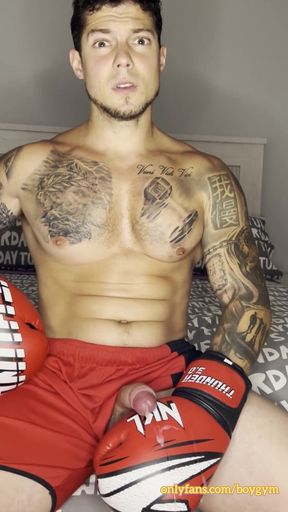 Fighter Big Cum! with No Hands