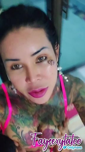 big ass tatoo ladyboy give amazing blowjob