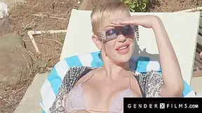 Trans Poolgirl Rails The Fuck Out Of Big Tittied Slut 12 Min