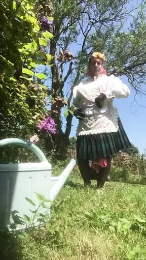 In planter outfit to mow the lawn